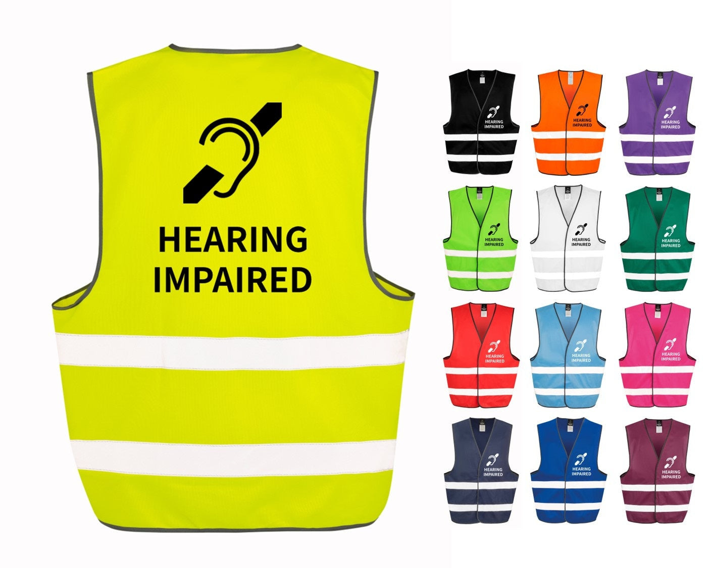 Hearing Impaired Hi-Vis Waistcoat Reflective Safety Vest