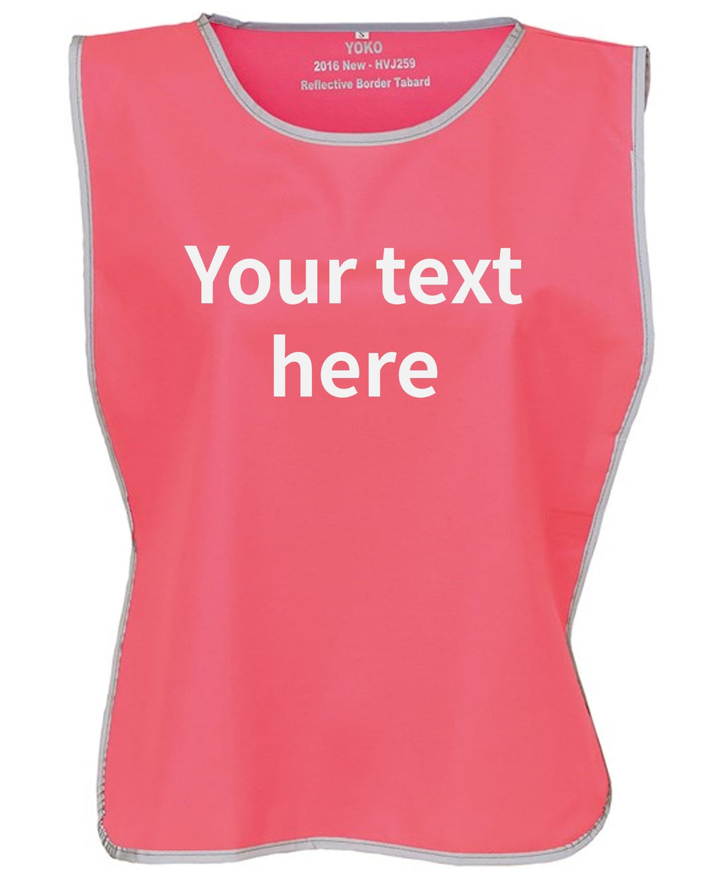 Kids & Adults Personalised Text Hi-Vis Tabard Reflective Sports Team Waistcoat Safety Vest
