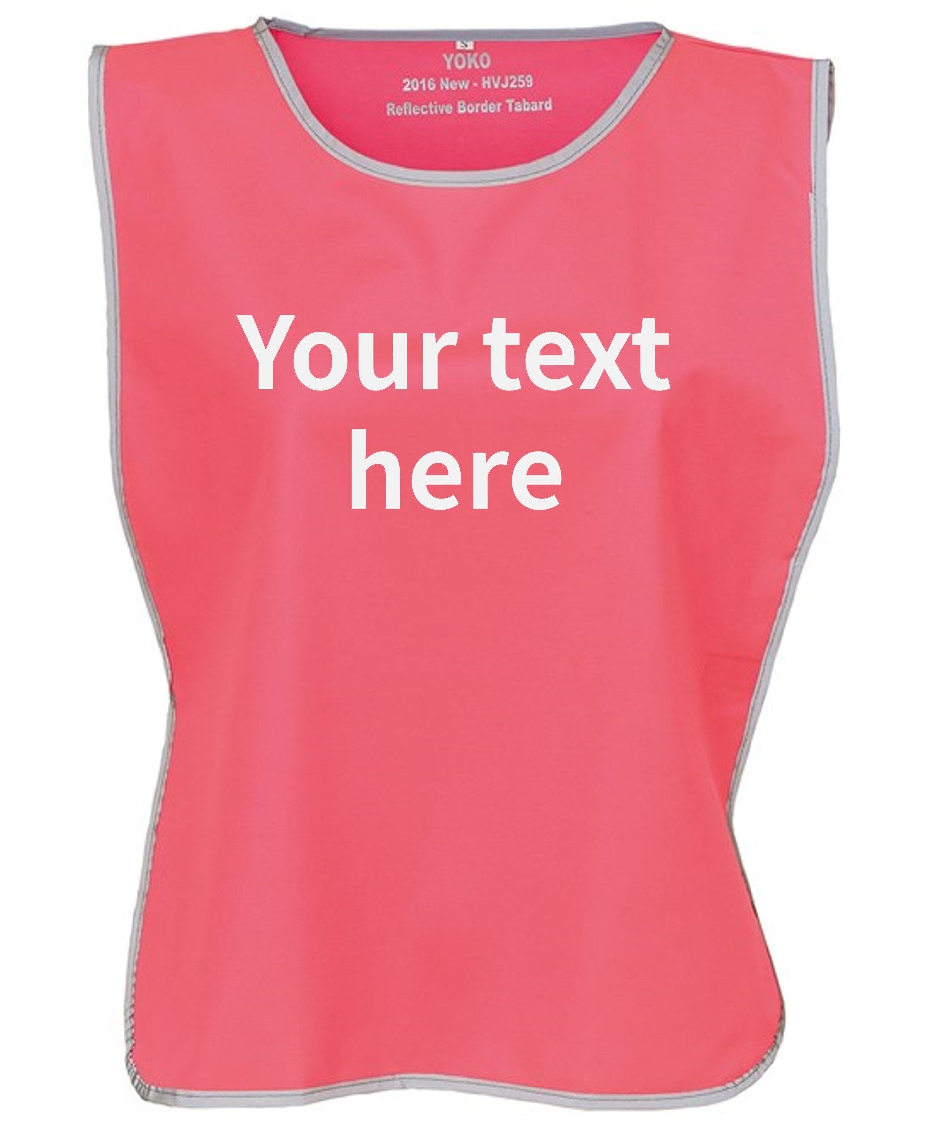 Kids & Adults Personalised Text Hi-Vis Tabard Reflective Sports Team Waistcoat Safety Vest