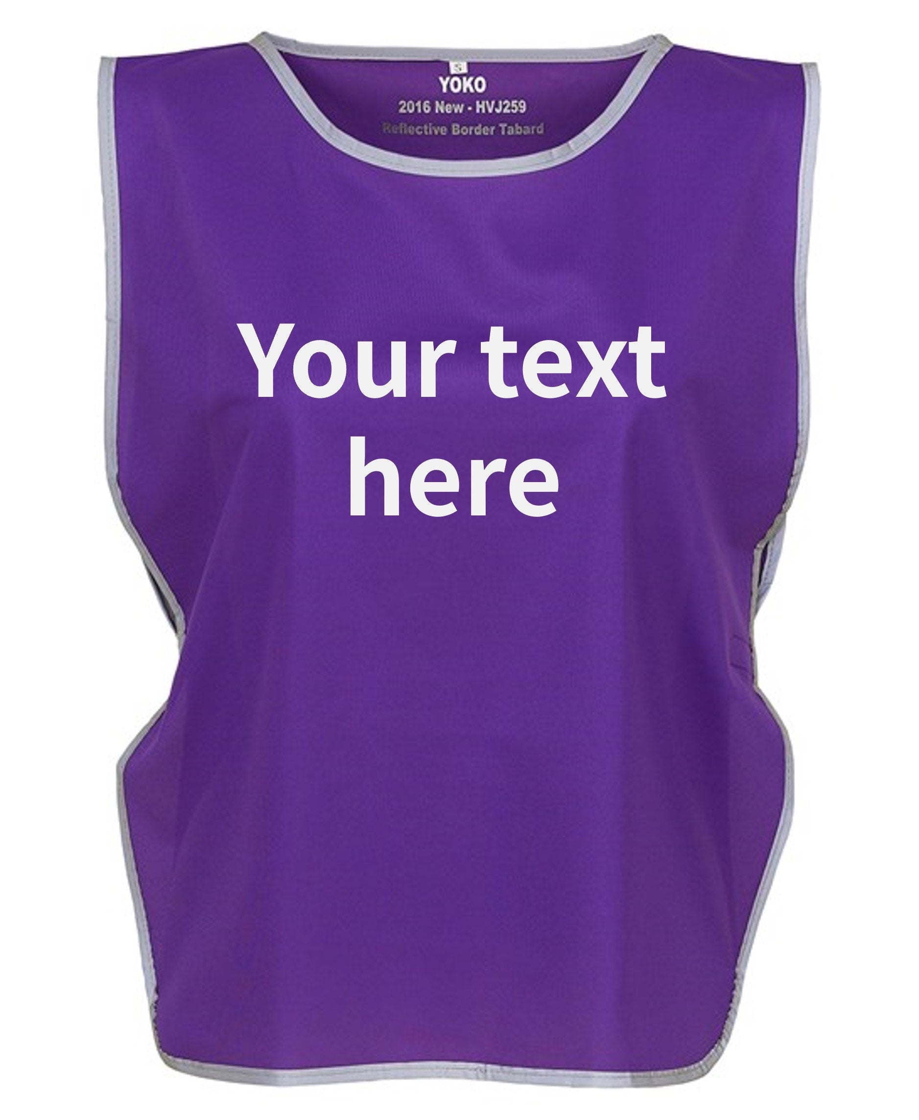 Kids & Adults Personalised Text Hi-Vis Tabard Reflective Sports Team Waistcoat Safety Vest
