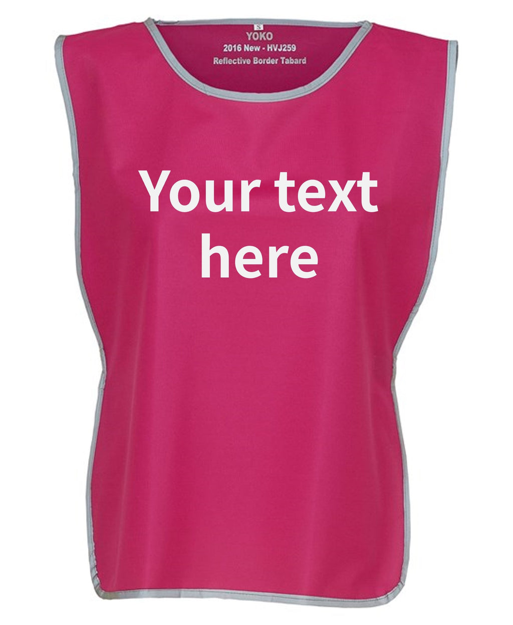 Kids & Adults Personalised Text Hi-Vis Tabard Reflective Sports Team Waistcoat Safety Vest