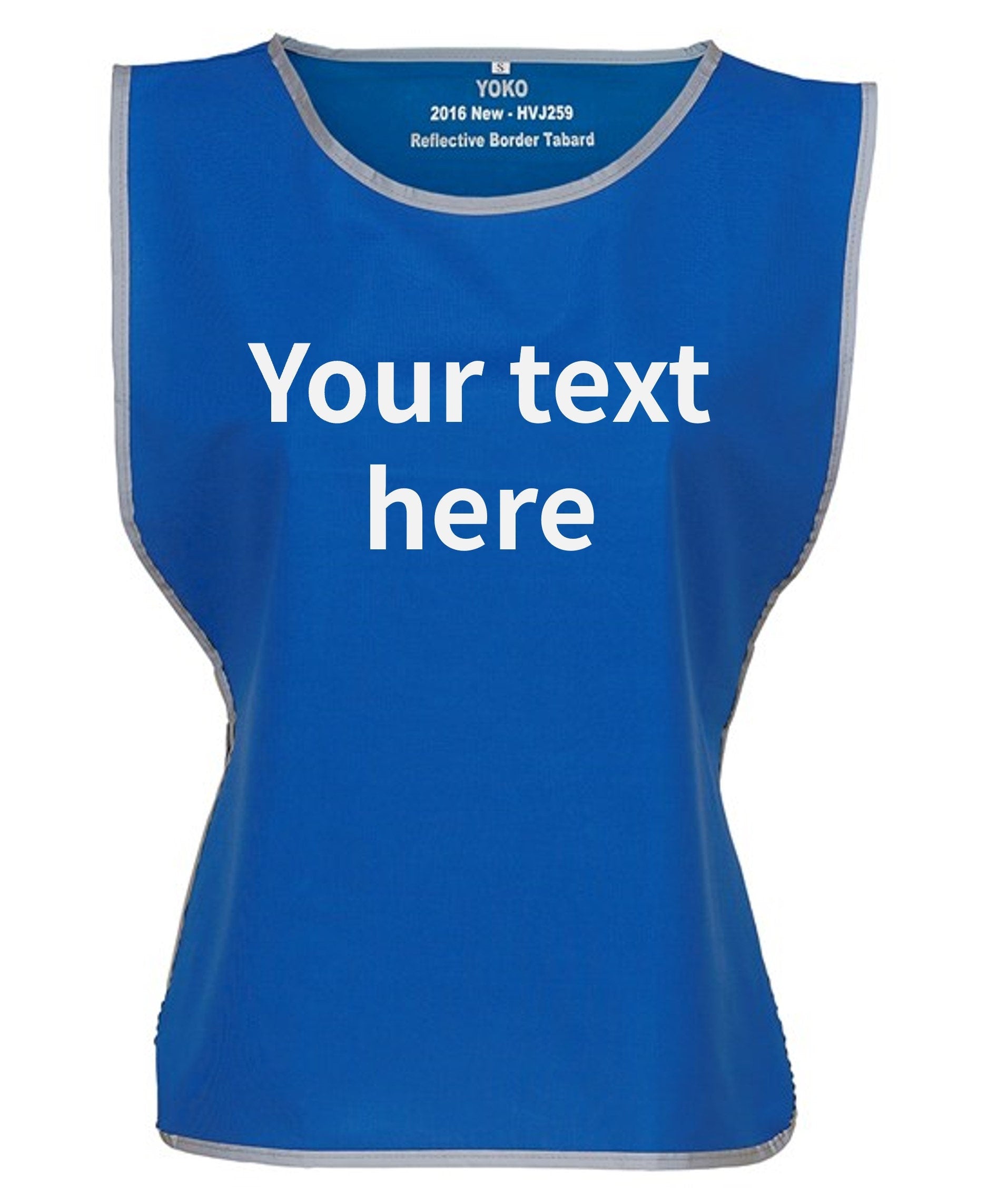 Kids & Adults Personalised Text Hi-Vis Tabard Reflective Sports Team Waistcoat Safety Vest