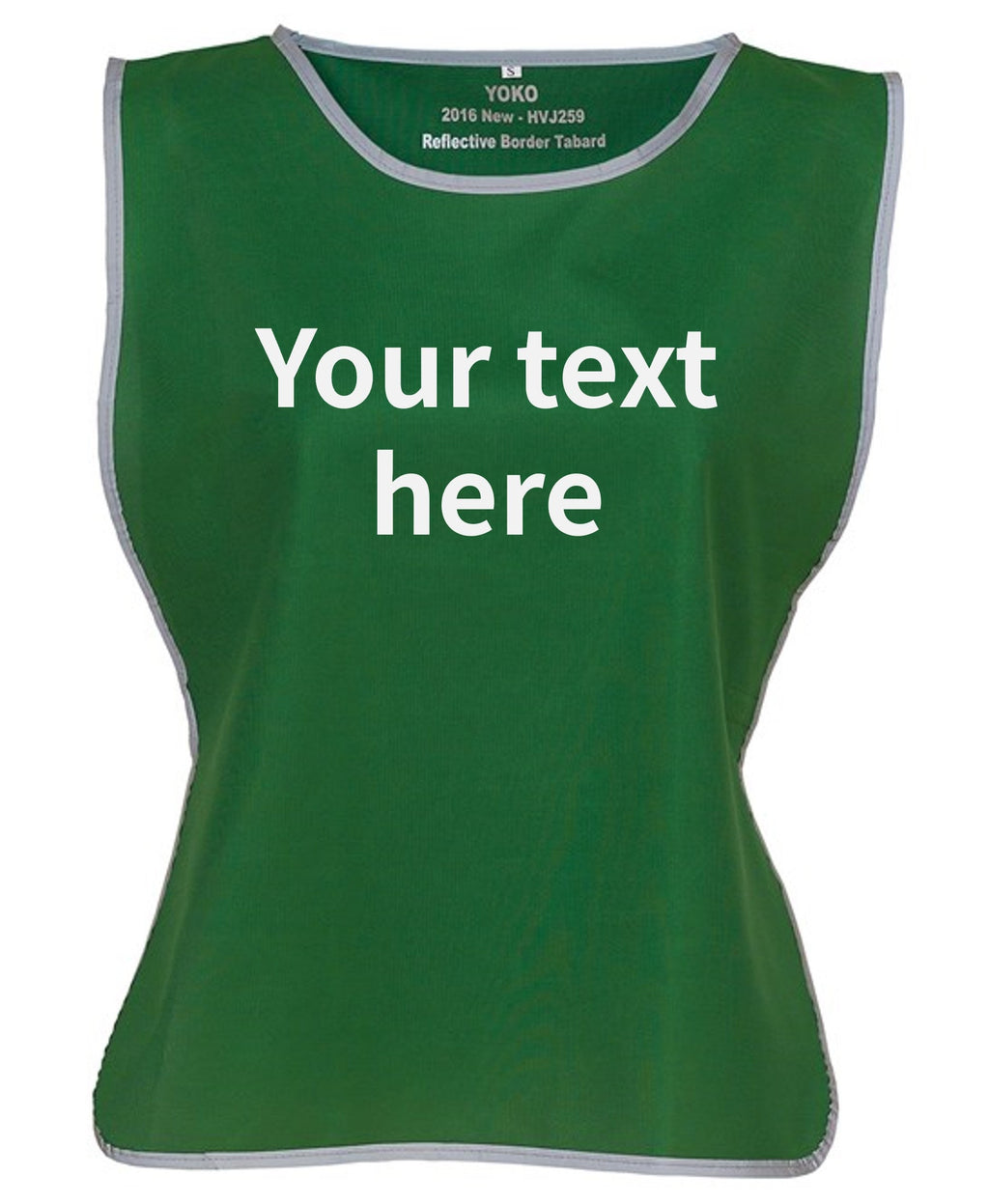 Kids & Adults Personalised Text Hi-Vis Tabard Reflective Sports Team Waistcoat Safety Vest