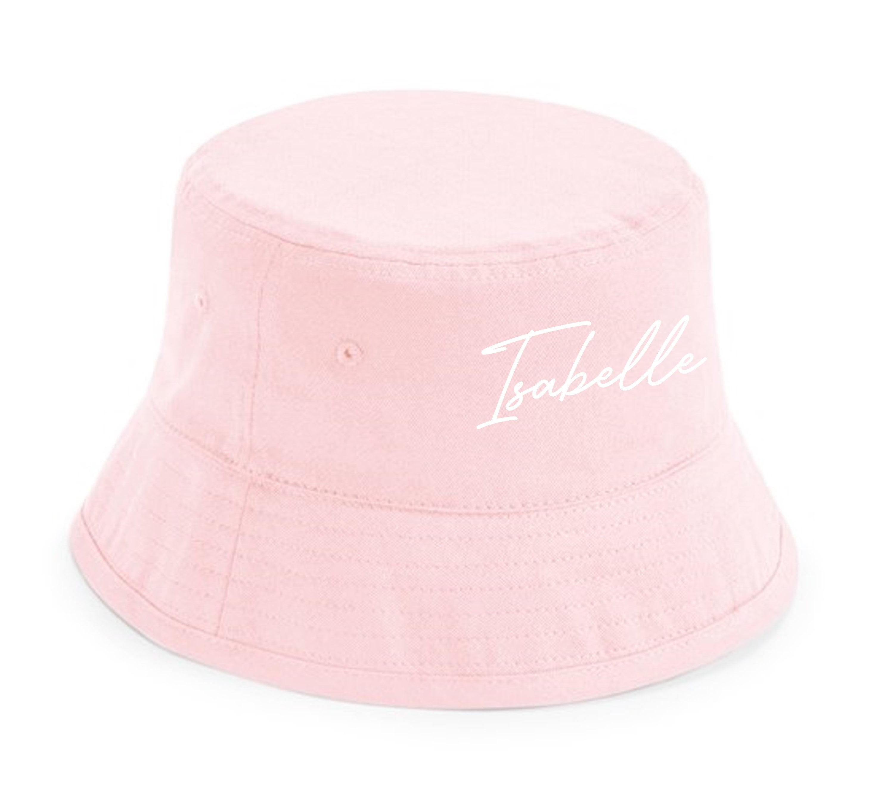 Kids Personalised Name Organic Cotton Bucket Summer Sun Hat UPF50+