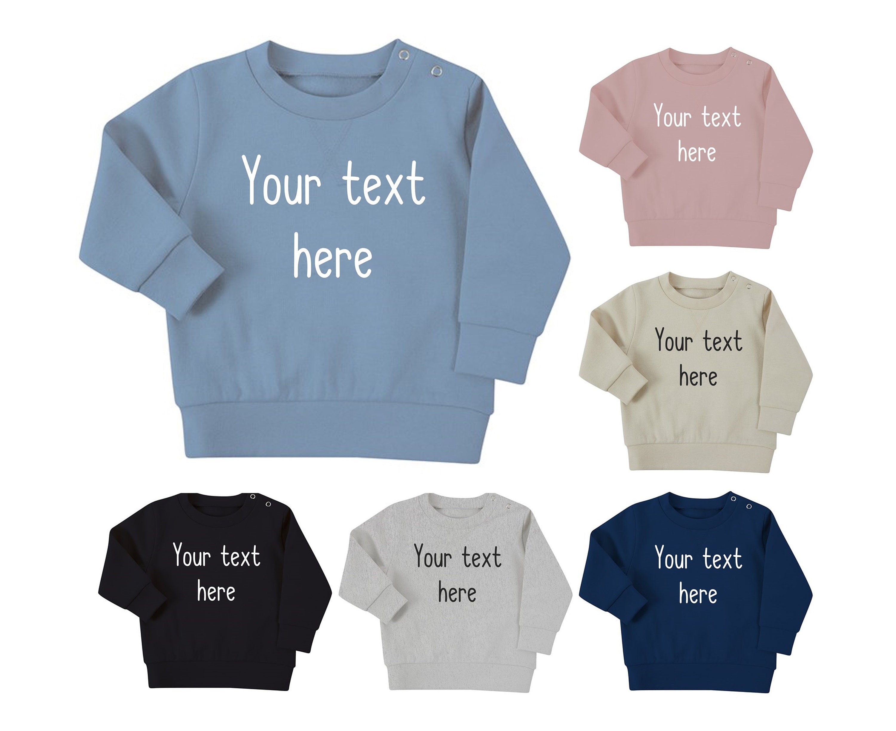Personalised Text Baby & Toddler Sustainable Sweatshirt