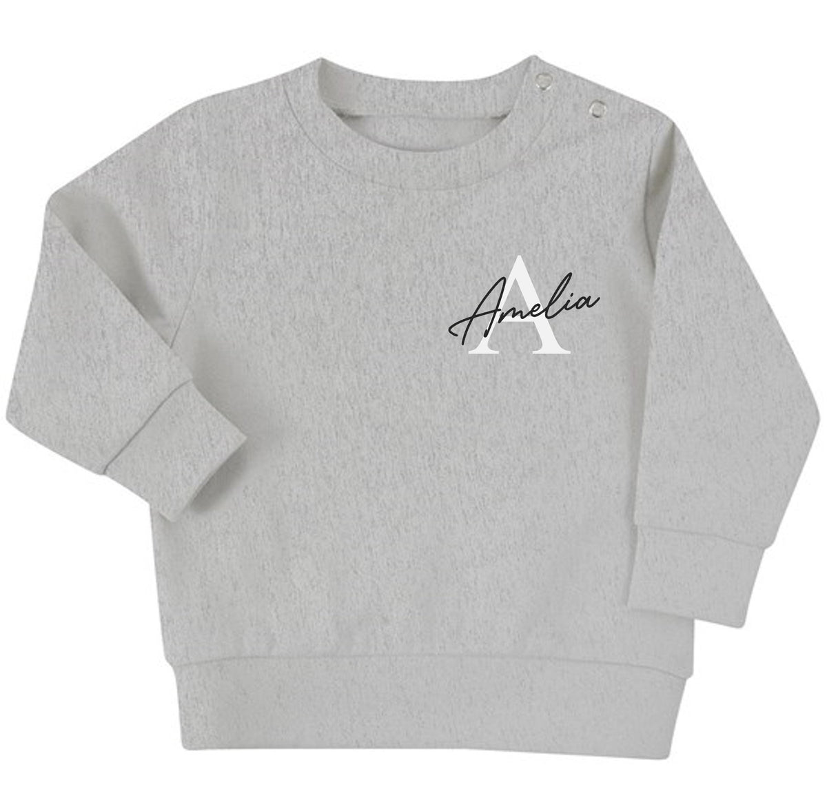 Personalised Name Initial Baby & Toddler Sustainable Sweatshirt