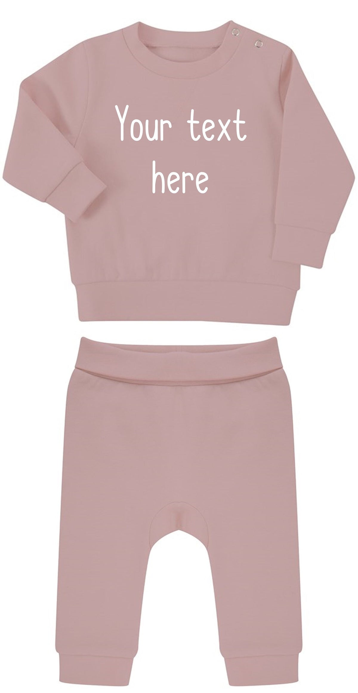 Personalised Text Baby & Toddler Sustainable Sweatshirt and Joggers Set