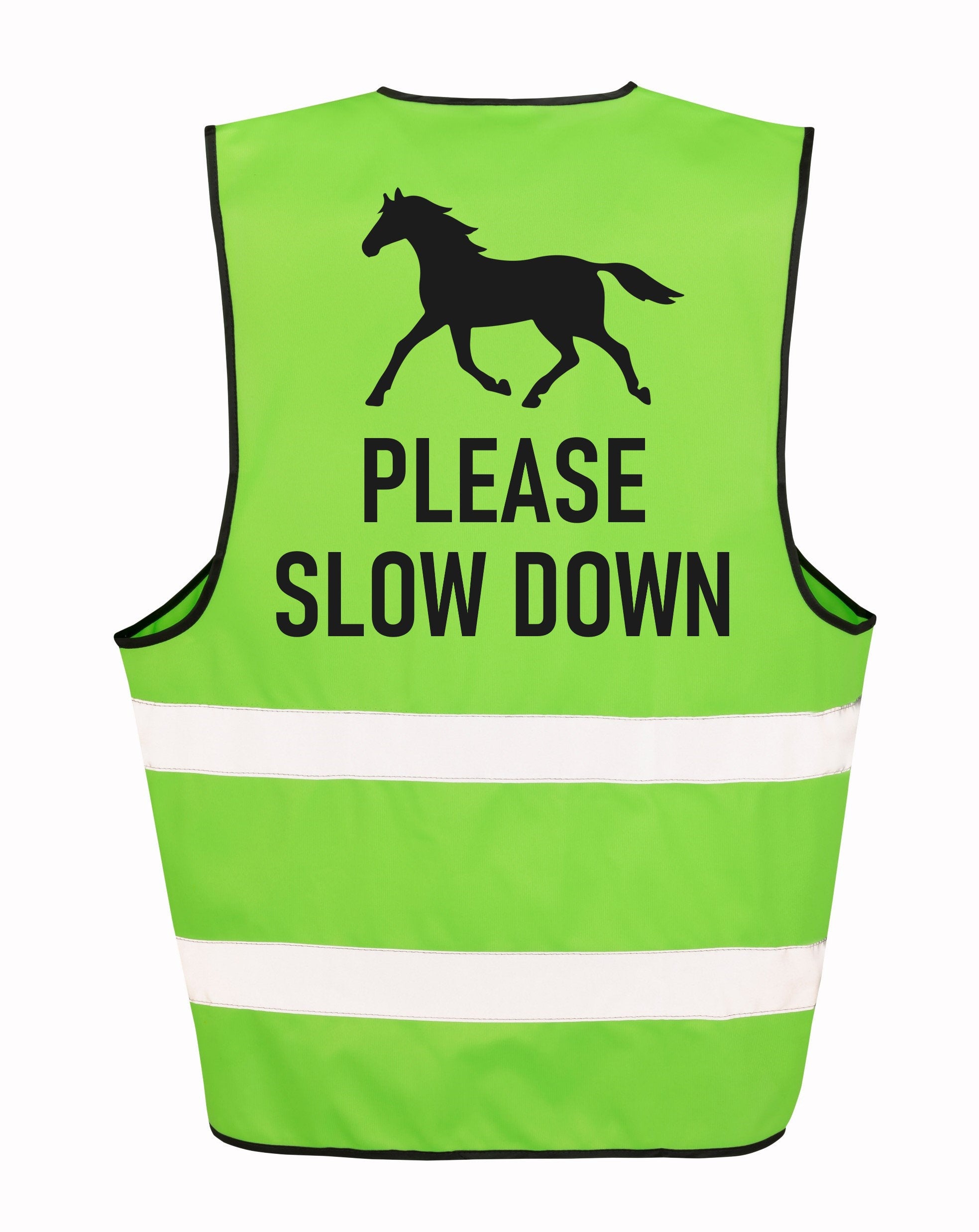 Kids & Adults Horse Riding Please Slow Down Hi-Vis Waistcoat Reflective Safety Vest