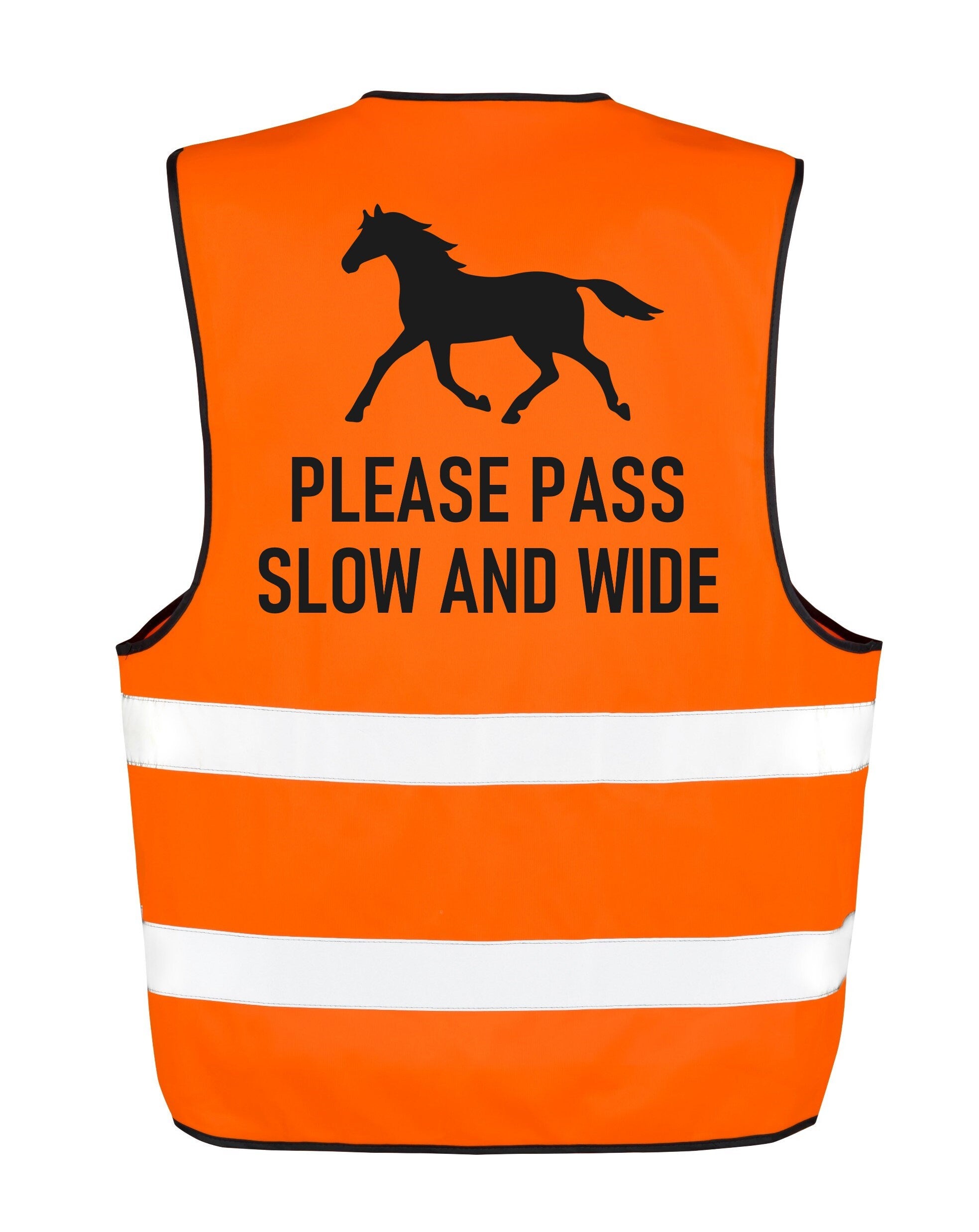 Kids & Adults Horse Riding Please Pass Slow And Wide Hi-Vis Waistcoat Reflective Safety Vest
