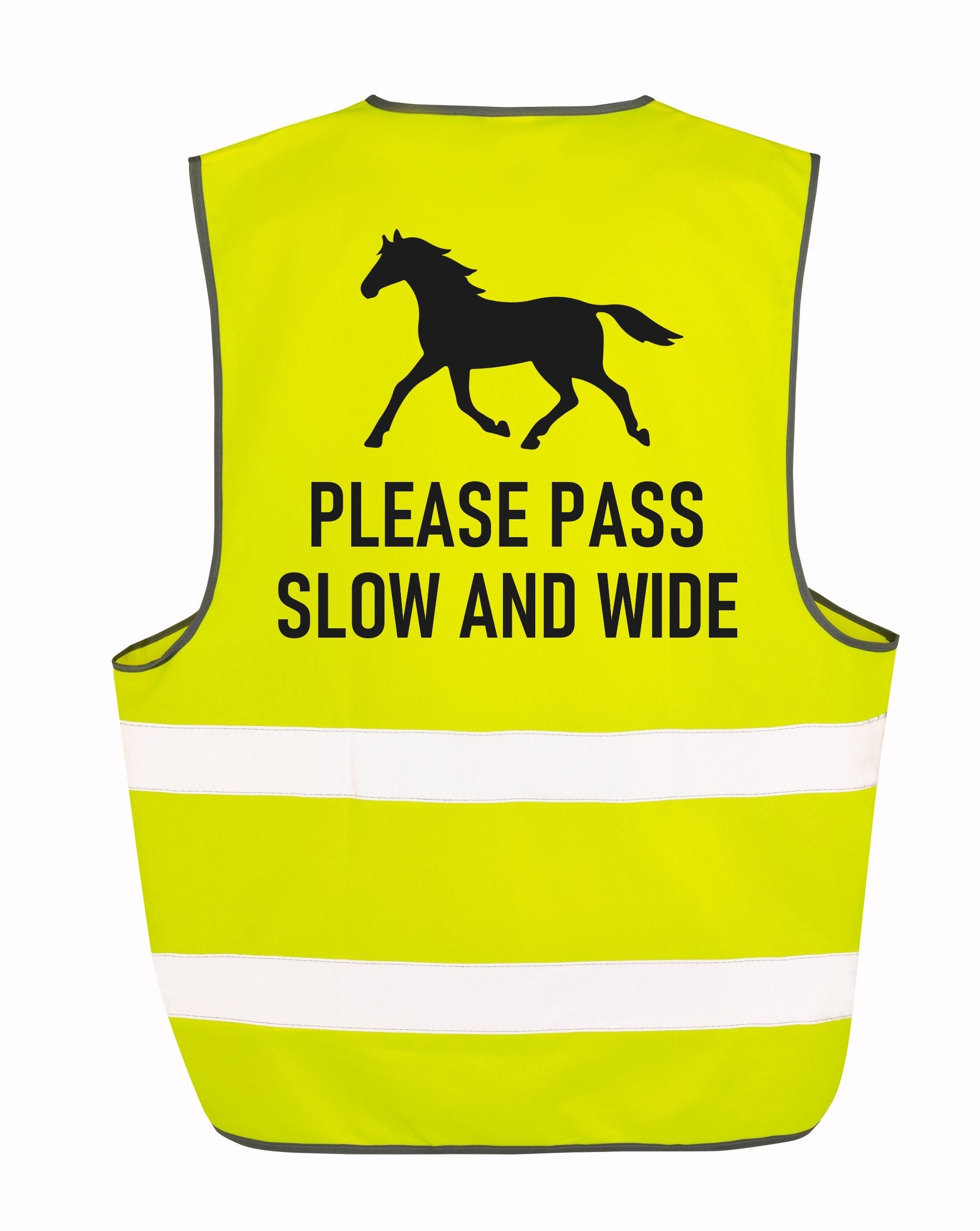 Kids & Adults Horse Riding Please Pass Slow And Wide Hi-Vis Waistcoat Reflective Safety Vest
