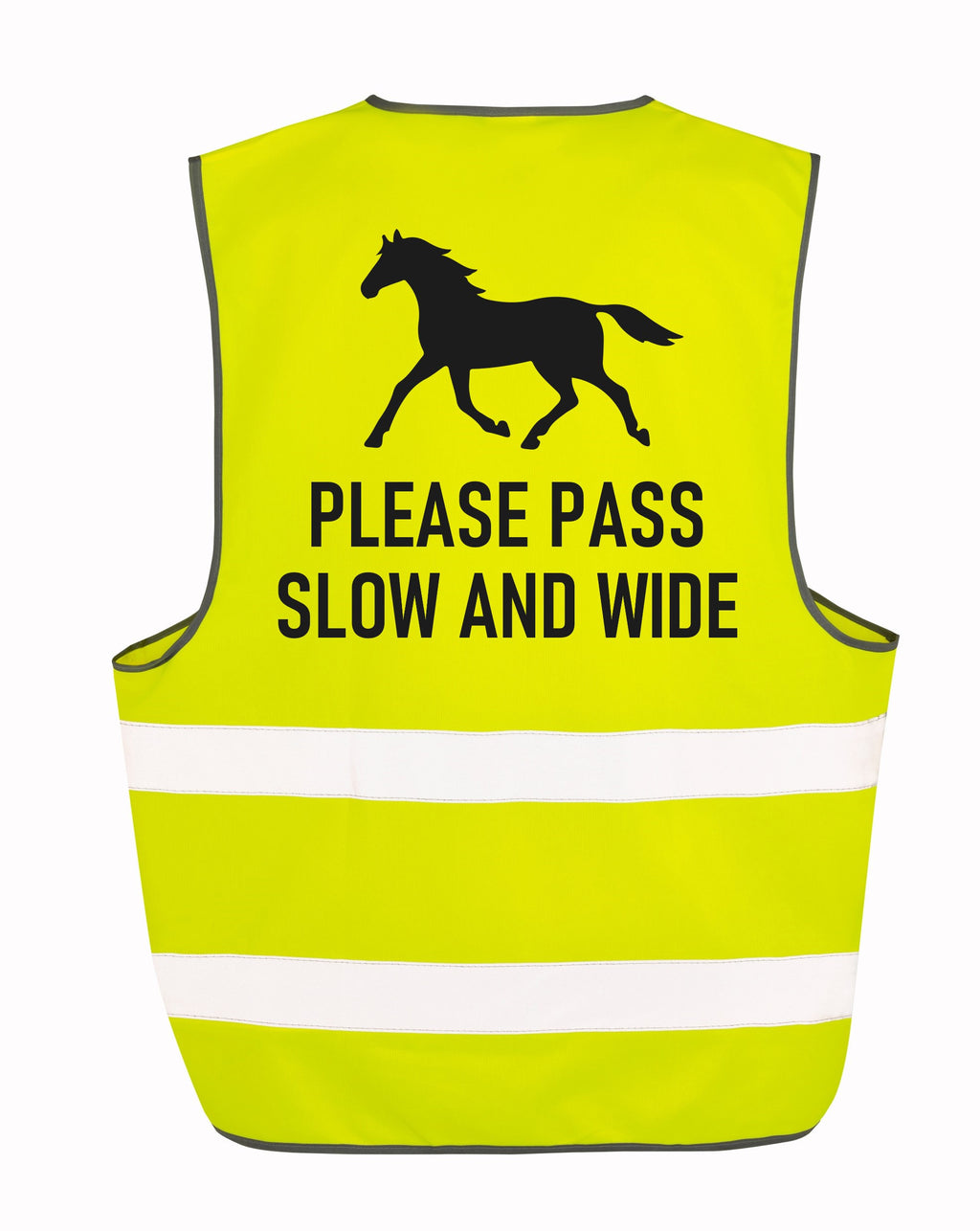 Kids & Adults Horse Riding Please Pass Slow And Wide Hi-Vis Waistcoat Reflective Safety Vest