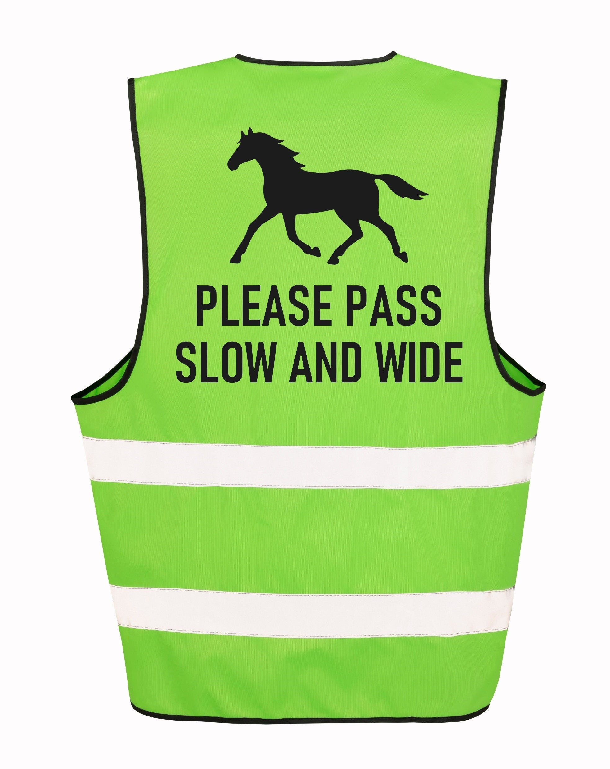 Kids & Adults Horse Riding Please Pass Slow And Wide Hi-Vis Waistcoat Reflective Safety Vest