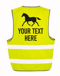 Kids & Adults Personalised Horse Riding Hi-Vis Waistcoat Reflective Safety Vest