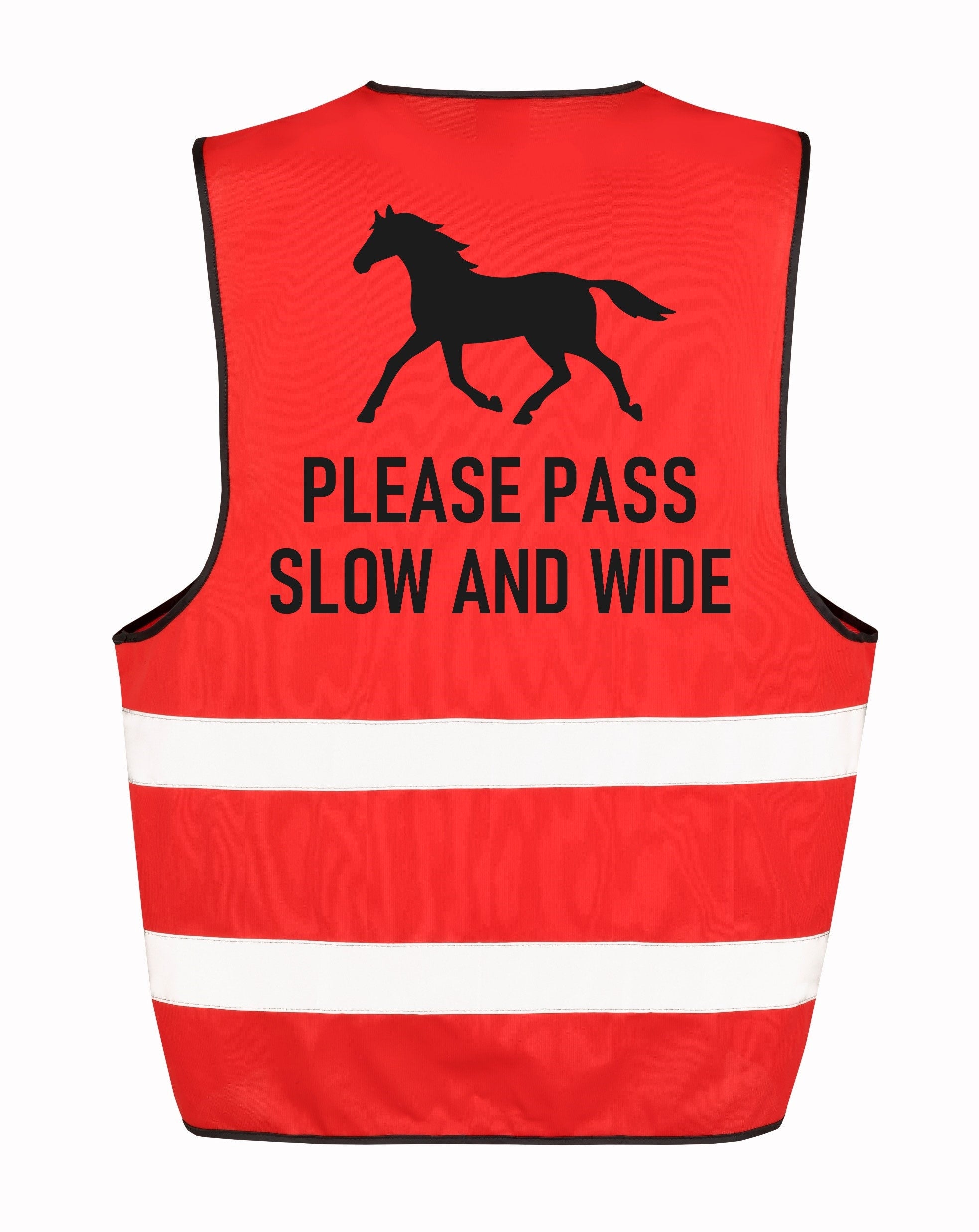 Kids & Adults Horse Riding Please Pass Slow And Wide Hi-Vis Waistcoat Reflective Safety Vest