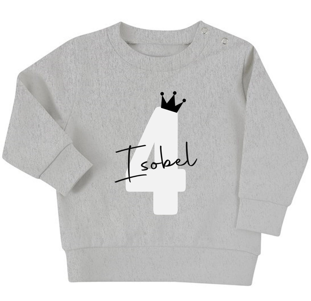 Personalised Name Age Baby & Toddler Sustainable Sweatshirt Birthday Year Outfit