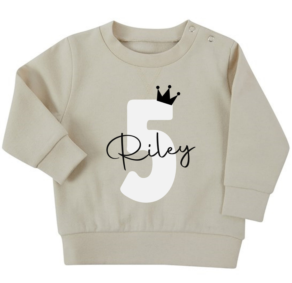 Personalised Name Age Baby & Toddler Sustainable Sweatshirt Birthday Year Outfit