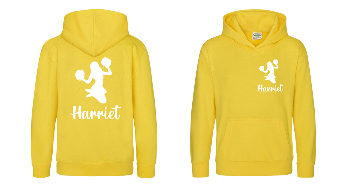 Girls Personalised Name Cheerleader Hoodie