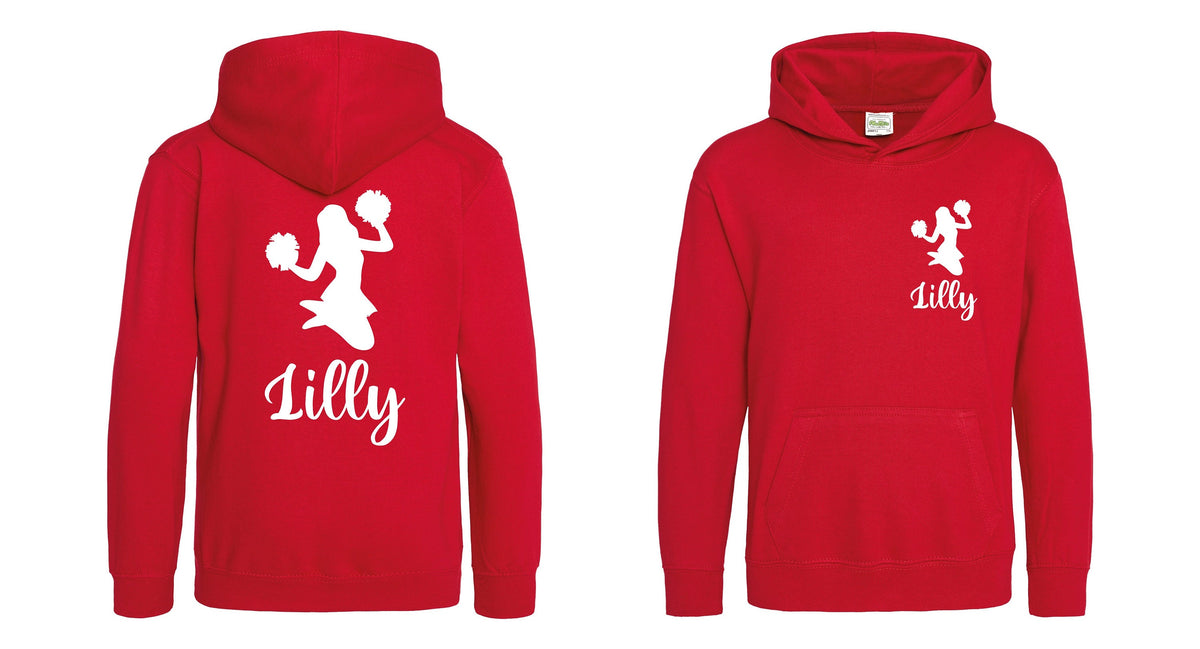 Girls Personalised Name Cheerleader Hoodie