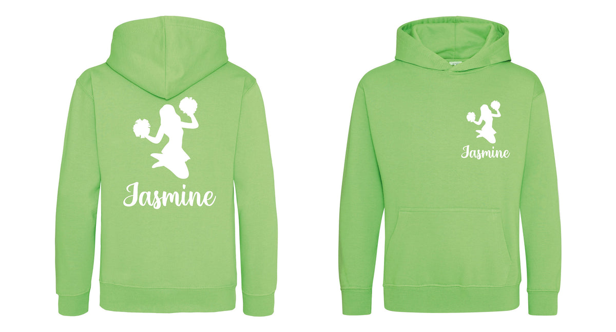 Girls Personalised Name Cheerleader Hoodie