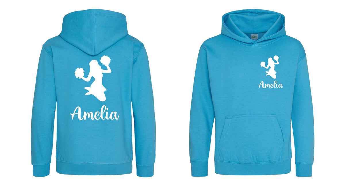 Girls Personalised Name Cheerleader Hoodie