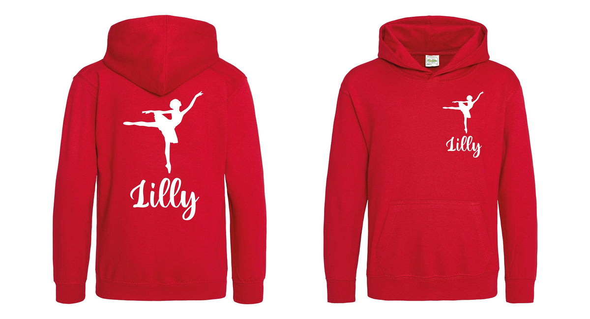 Girls Personalised Name Ballet Dancer Hoodie