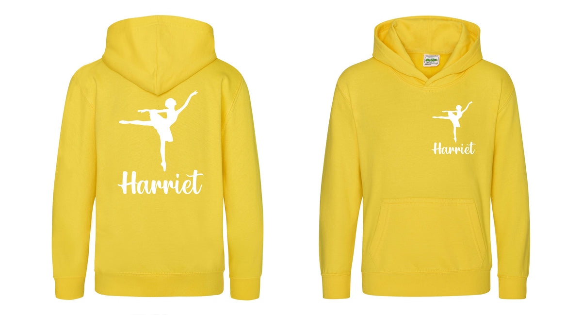 Girls Personalised Name Ballet Dancer Hoodie