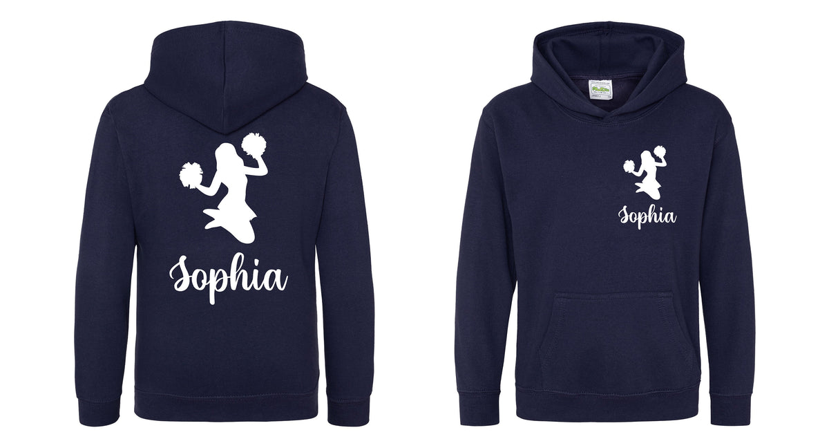 Girls Personalised Name Cheerleader Hoodie