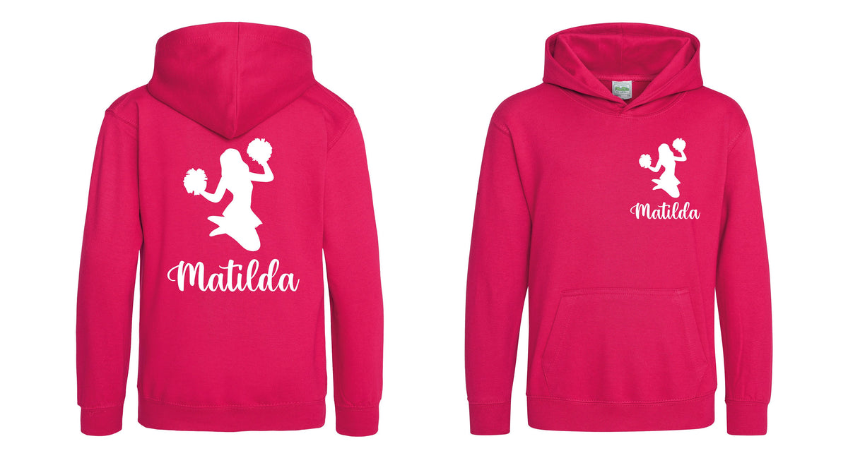 Girls Personalised Name Cheerleader Hoodie
