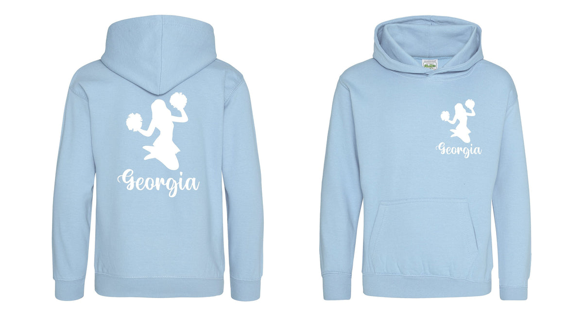 Girls Personalised Name Cheerleader Hoodie