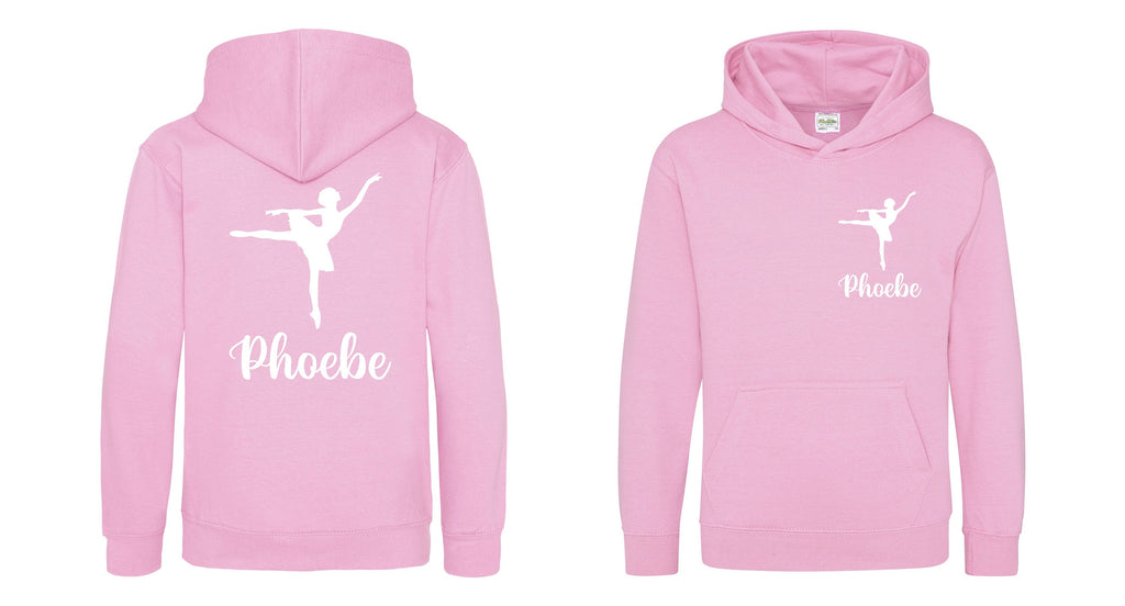 Girls Personalised Name Ballet Dancer Hoodie