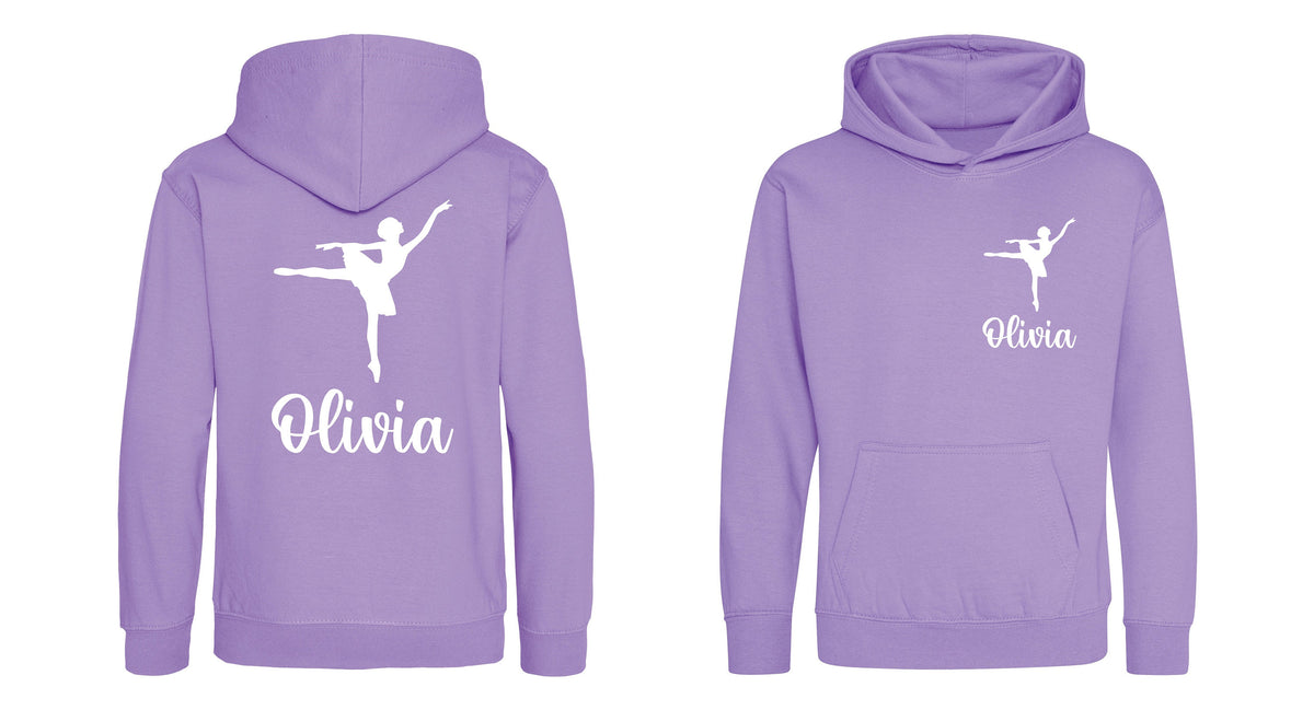 Girls Personalised Name Ballet Dancer Hoodie