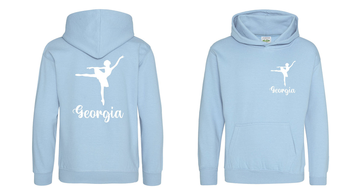 Girls Personalised Name Ballet Dancer Hoodie