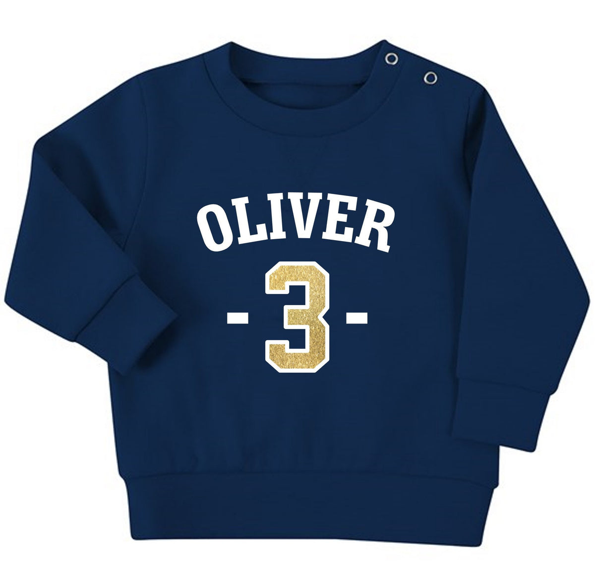 Personalised Name Age Baby & Toddler Sustainable Sweatshirt Birthday Year Outfit