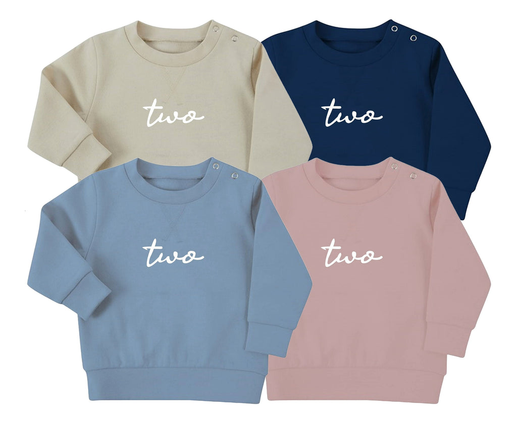Two 2nd Birthday Baby & Toddler Sustainable Sweatshirt Party Outfit Gift