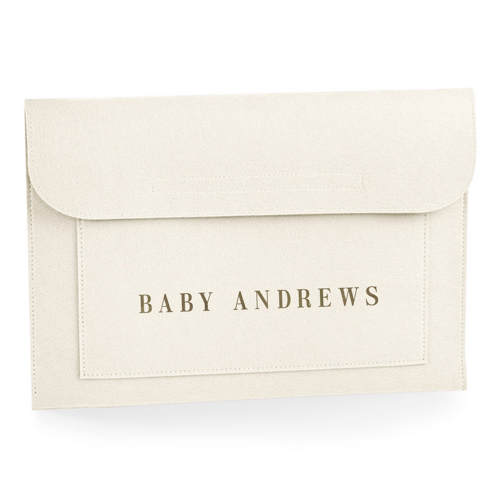Personalised Name Baby Document Folder Pregnancy Notes Birth Plan Memories Bag