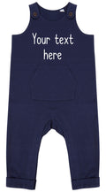 Personalised Text Baby & Toddler Organic Cotton Dungarees