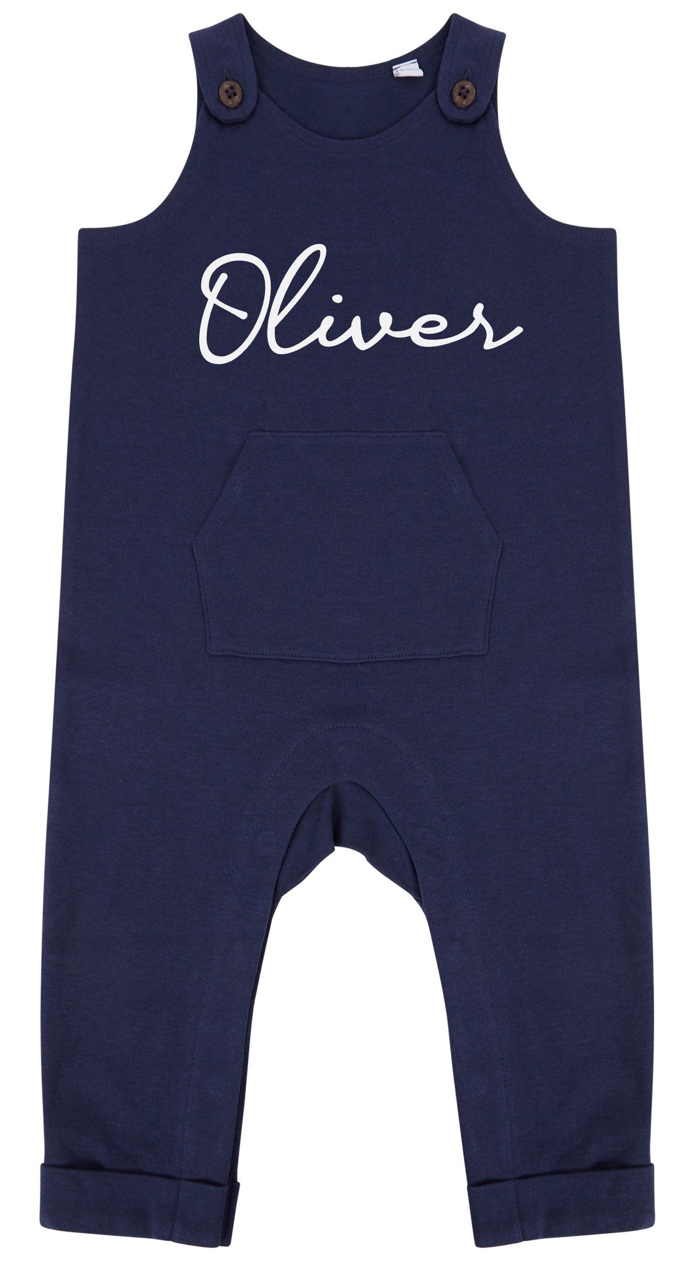 Personalised Name Baby & Toddler Organic Cotton Dungarees