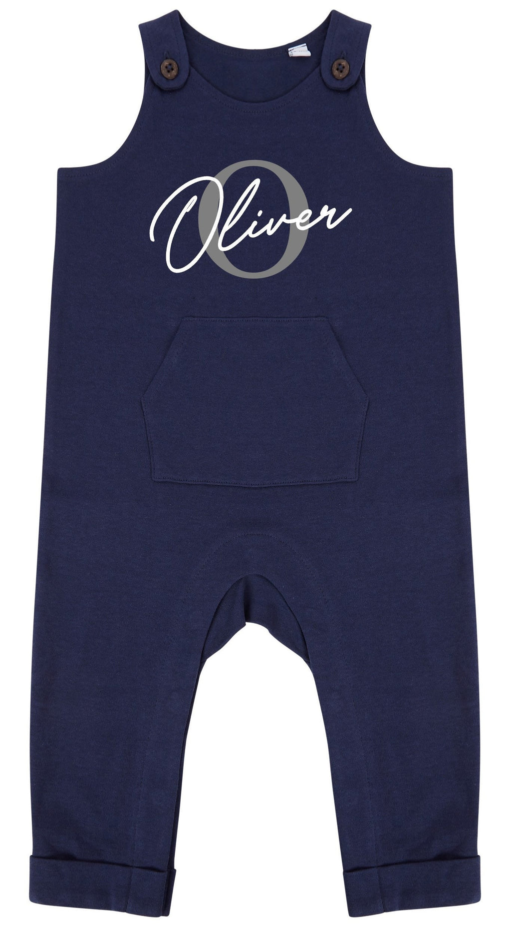 Personalised Name Initial Baby & Toddler Organic Cotton Dungarees
