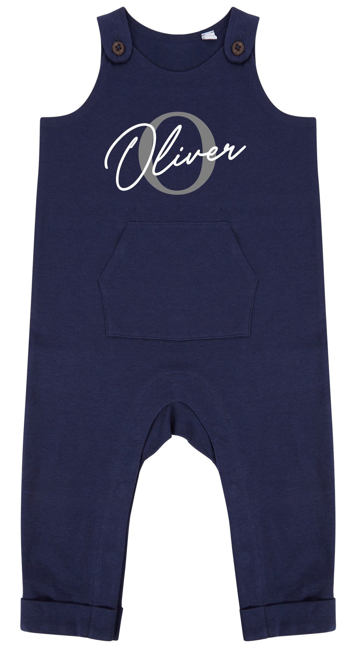 Personalised Name Initial Baby & Toddler Organic Cotton Dungarees