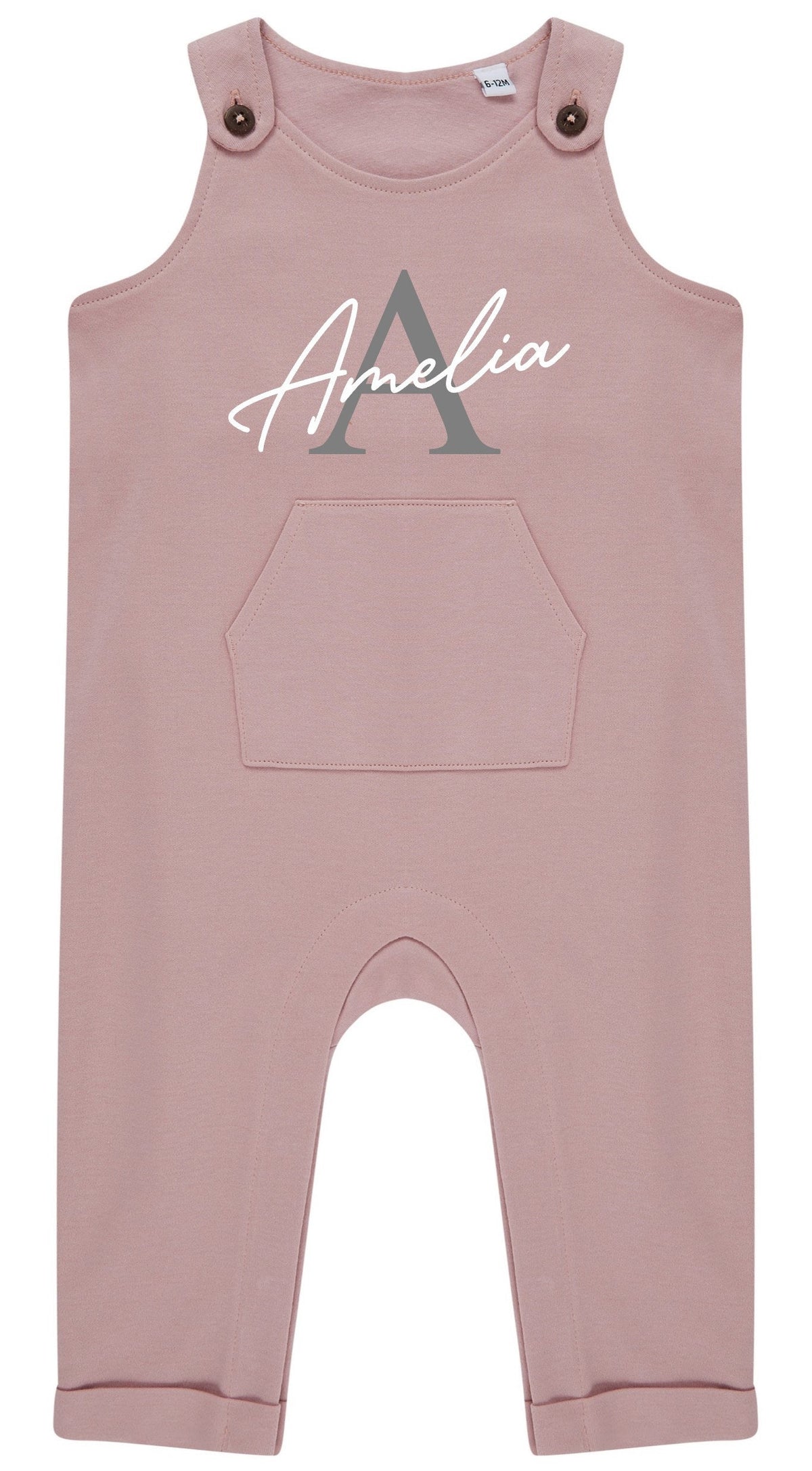 Personalised Name Initial Baby & Toddler Organic Cotton Dungarees