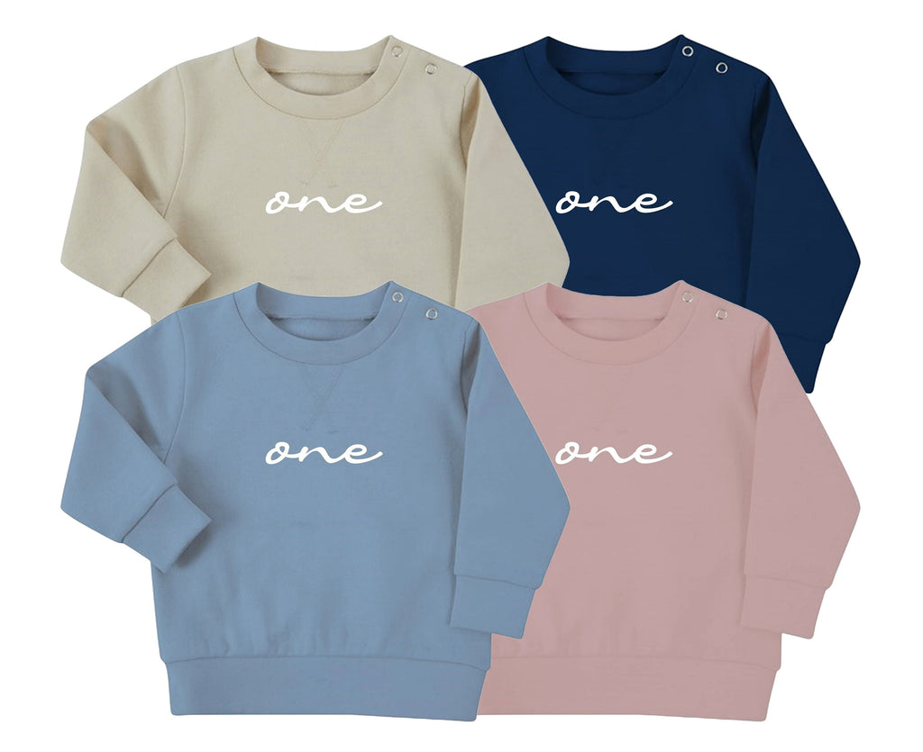 One 1st Birthday Baby & Toddler Sustainable Sweatshirt Party Outfit Gift