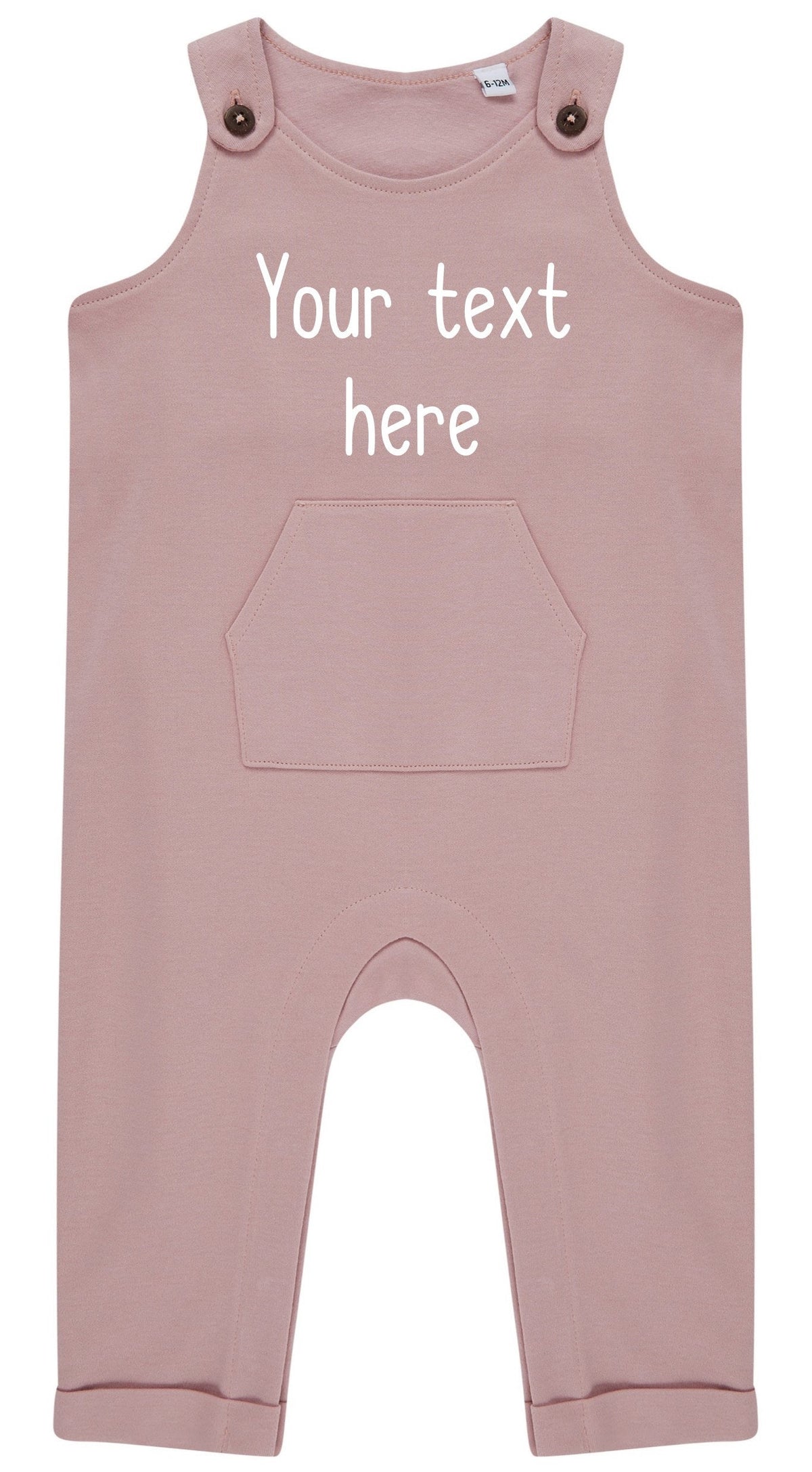 Personalised Text Baby & Toddler Organic Cotton Dungarees