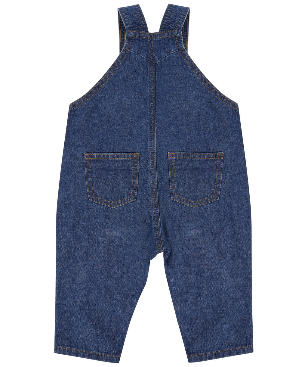 Personalised Name Birthday Age Baby & Toddler Cotton Denim Dungarees