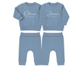 Personalised Name Big & Little Brother Baby Toddler Sustainable Sweatshirt and Joggers Set Matching Outfits