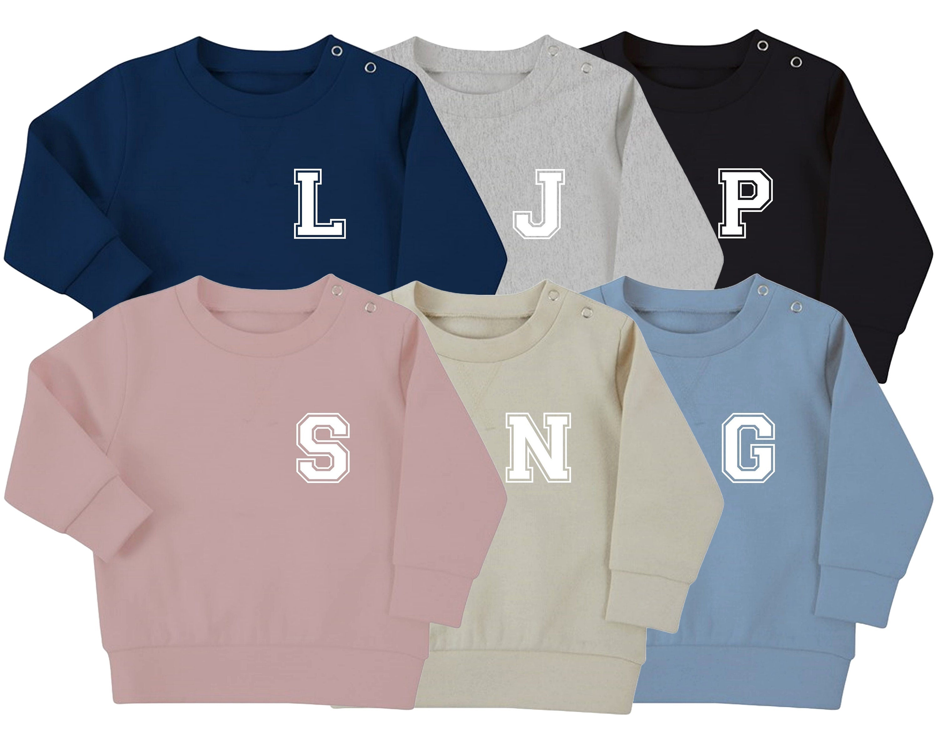 Personalised Initial Baby & Toddler Sustainable Sweatshirt