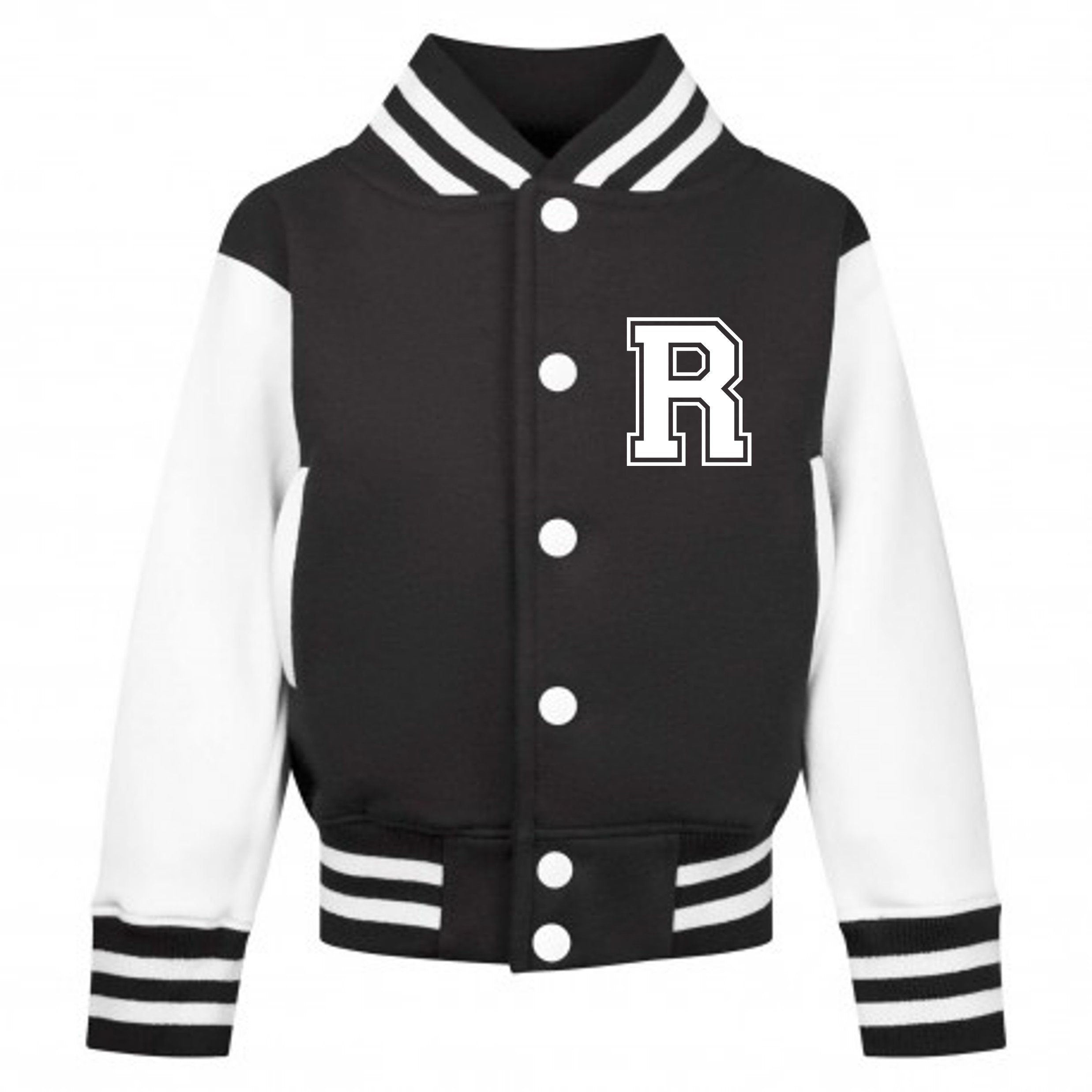 Personalised Initials Toddler & Kids Varsity Jacket Custom College Baseball Letterman