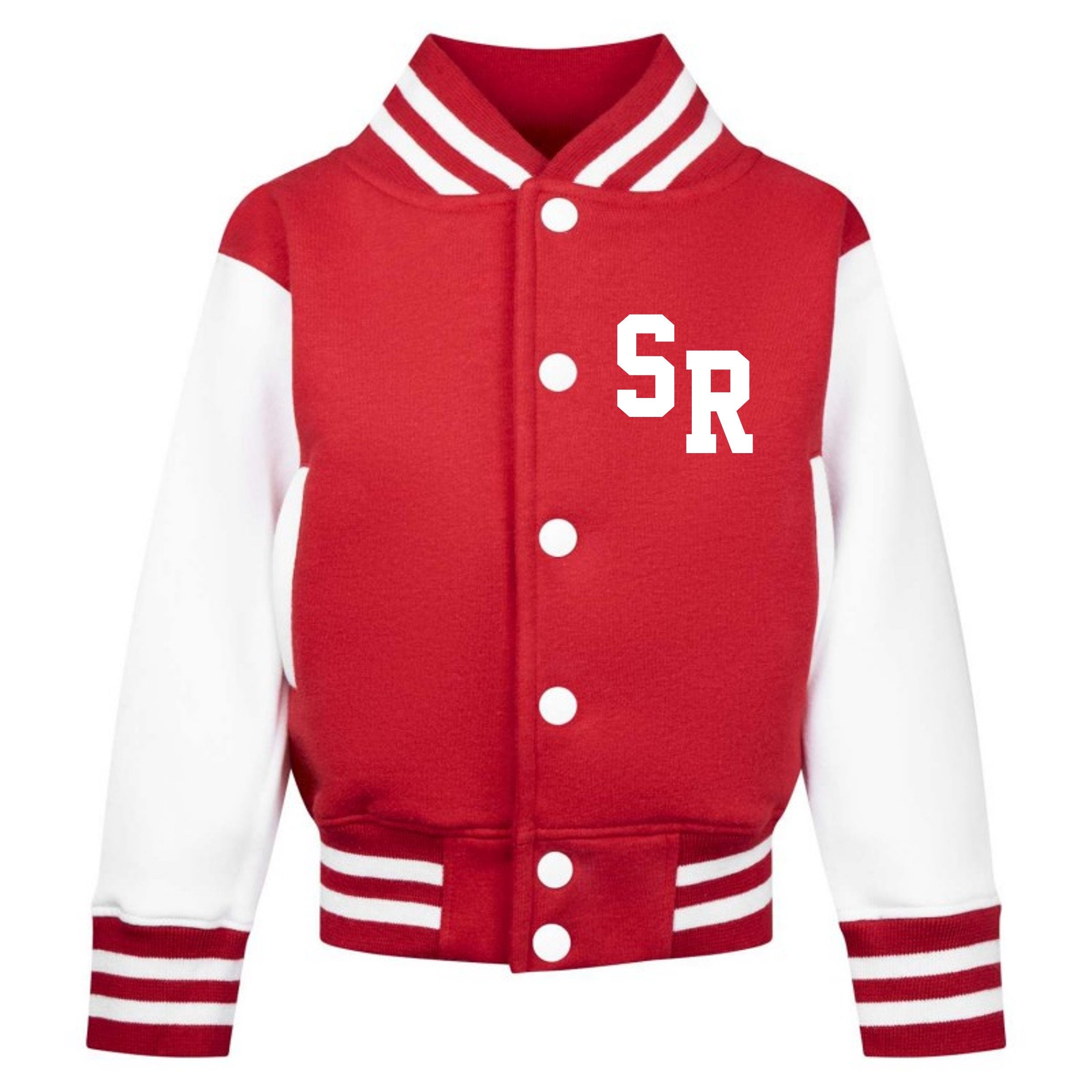 Personalised Initials Toddler & Kids Varsity Jacket Custom College Baseball Letterman