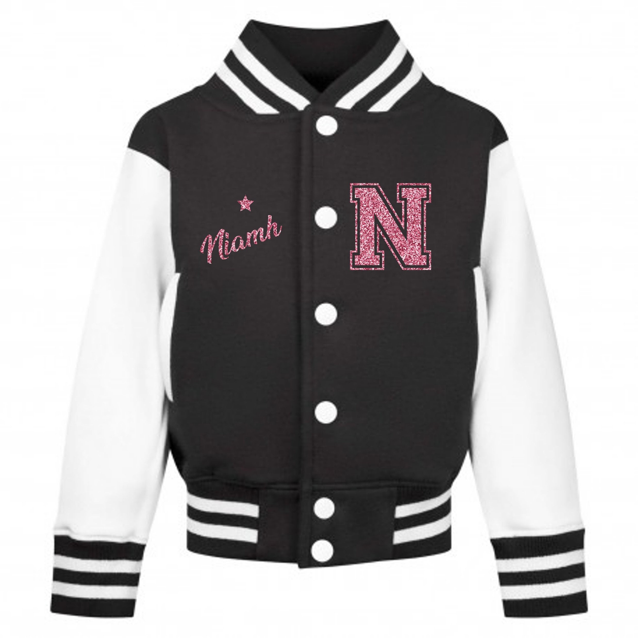 Personalised Name Initials Toddler & Kids Varsity Jacket Custom College Baseball Letterman