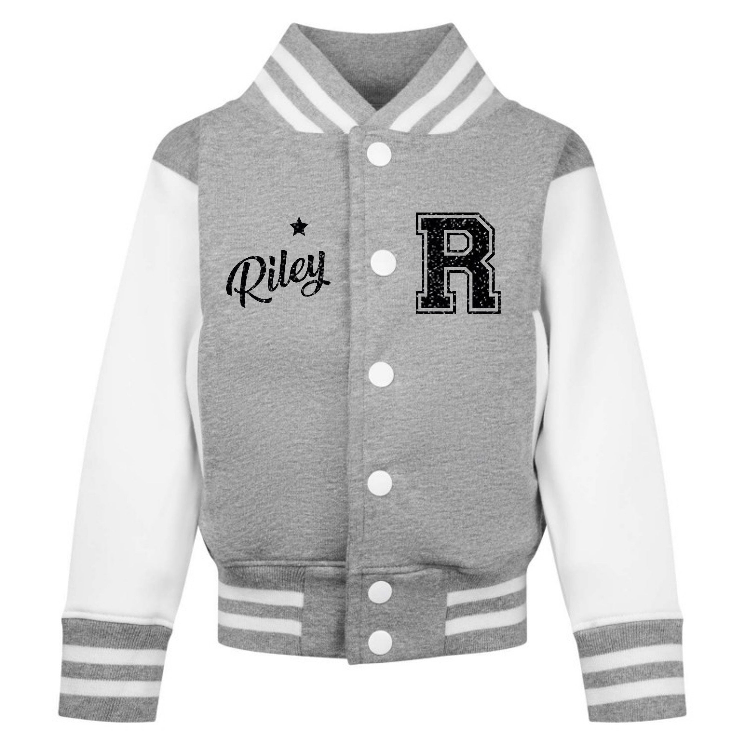 Personalised Name Initials Toddler & Kids Varsity Jacket Custom College Baseball Letterman