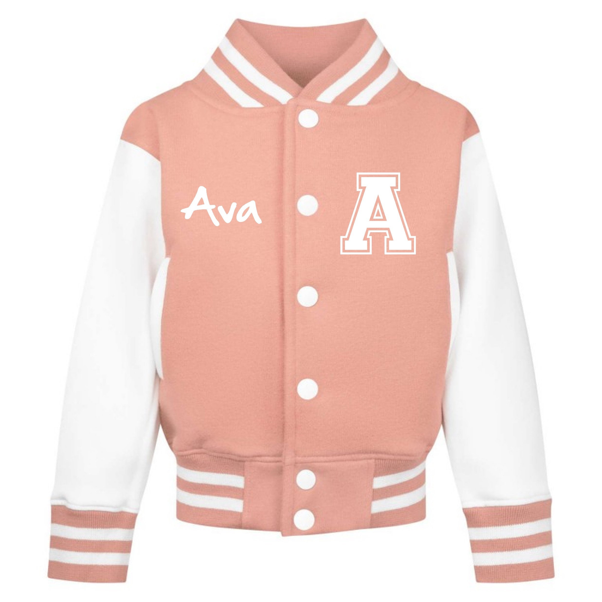 Personalised Name Initials Toddler & Kids Varsity Jacket Custom College Baseball Letterman
